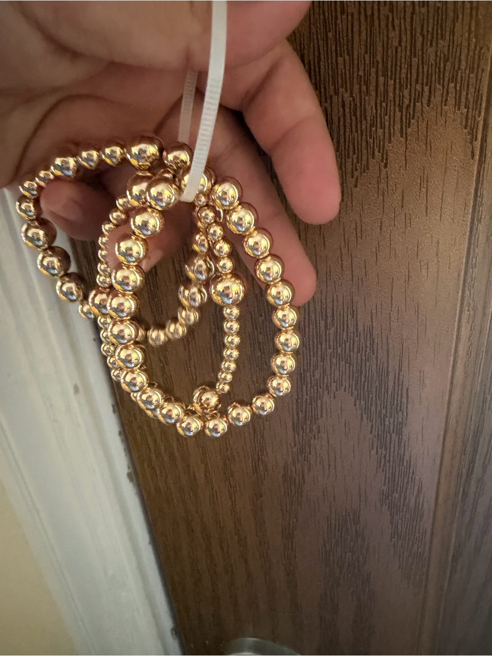 Gold Beaded Stretch Bracelet Set - Elegant Women’s Jewelry